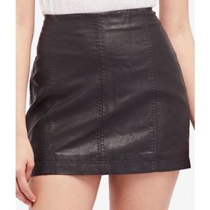 Free People Leather mini skirt